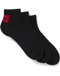 HUGO - Three-Pack Of Ankle Socks With Logo Labels - Lyst