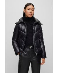 BOSS - Water-repellent Puffer Jacket In Gloss Material - Lyst