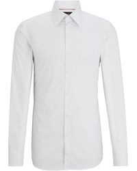 BOSS - Slim-fit Overhemd Van Gestreepte Katoen - Lyst