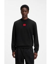 HUGO - Cotton-Terry Sweatshirt With Logo Label - Lyst