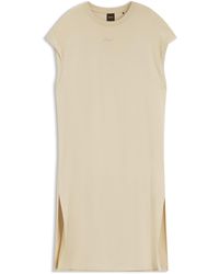 BOSS - Cap-Sleeve Jersey Dress With Logo Detail - Lyst