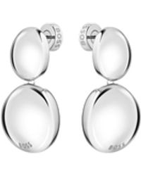 BOSS - Tone Earrings With Pebble-Style Nuggets - Lyst