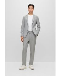 BOSS - Slim-fit Suit In Striped Stretch Cotton - Lyst