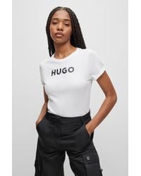 HUGO - Slim-fit Logo T-shirt In Cotton Jersey - Lyst