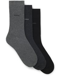 BOSS - Three-Pack Of Regular-Length Socks - Lyst