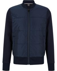 BOSS by HUGO BOSS Zip-up Sweatshirt In Organic Cotton And Technical Fabric - Blue