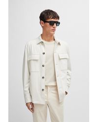 BOSS - Relaxed-fit Overshirt In Stretch Jersey - Lyst