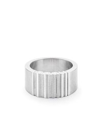 HUGO Stainless-steel Ring With Engraved Logo - Metallic