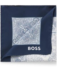 BOSS - Einstecktuch Aus Seide Mit Print - Lyst