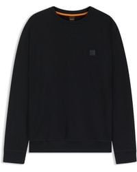 BOSS - Sweatshirt Van Katoenen Badstof Met Logopatch - Lyst