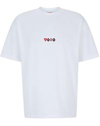 HUGO - T-shirt Van Katoenen Jersey Met Speelkaartenartwork - Lyst