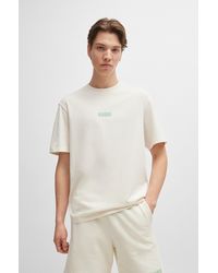 HUGO - Relaxed-fit T-shirt In Cotton With Large Rear Logos - Lyst
