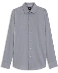 BOSS - Gestreept Slim-Fit Overhemd Van Gemakkelijk Te Strijken Katoen - Lyst