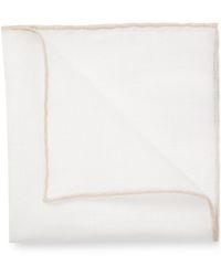 BOSS - One Linen Pocket Square With Contrast Border - Lyst