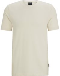 BOSS - T-Shirt aus Baumwoll-Mix mit kreisförmiger Jacquard-Struktur - Lyst