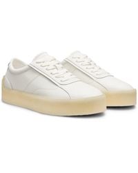 HUGO - Leather Derby Shoes With Crepe Rubber Sole - Lyst