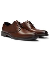 HUGO - Derby Shoes In Nappa Leather With Embossed Logo - Lyst