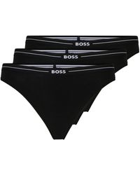 BOSS - Dreier-Pack Slips aus Stretch-Baumwolle mit Logo-Bund - Lyst