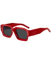 HUGO - Sunglasses With Stacked-Logo Temples - Lyst