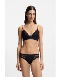 BOSS - Lace Briefs With Mesh Pleating And Charm - Lyst