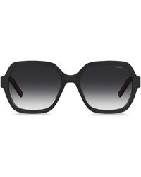 HUGO - Sonnenbrille aus schwarzem Acetat mit Logo-Details - Lyst