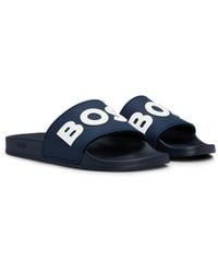 BOSS - Italian-Made Slides With Raised Logo - Lyst