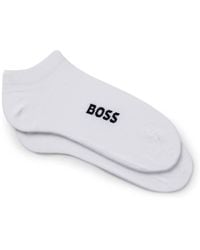 BOSS - Two-Pack Of Cotton-Blend Logo Ankle Socks - Lyst