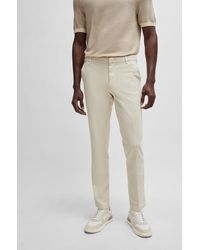 BOSS - Slim-fit Regular-rise Chinos In Stretch Cotton - Lyst