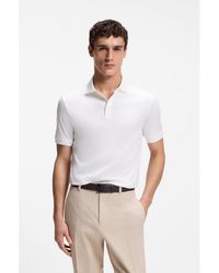 BOSS - Mercerised-Cotton Polo Shirt - Lyst