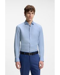 HUGO - Plain Slim-fit Cotton Shirt: 'c-jason' - Lyst