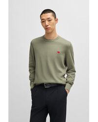 HUGO - Cotton Sweater With Logo Label - Lyst