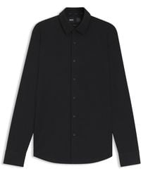 BOSS - Slim-Fit Overhemd Van Een Hoogwaardige Katoenmix Met Stretch - Lyst