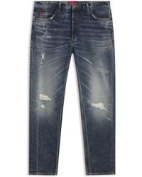 HUGO - Tapered-Fit Jeans Van Blauw Comfortabel Stretchdenim - Lyst