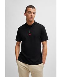 HUGO - Cotton-jersey Polo Shirt With Logo Label - Lyst