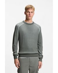 BOSS - Wool-Blend Sweater With Ribbed Knit - Lyst