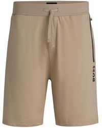 BOSS - Short Van Katoenen Sweatstof Met Logoprint - Lyst