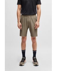 BOSS - Quick-dry Shorts With Decorative Reflective Logo - Lyst