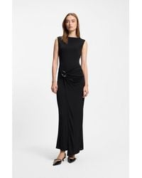 HUGO - Wrap-Effect Dress With Buckle Detail - Lyst
