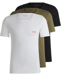 HUGO - 3 Pack Of Cotton Underwear T-Shirts - Lyst