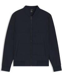 BOSS - Sweatshirt Van Een Katoenmix Met Ritssluiting En Gewatteerde Voorkant - Lyst