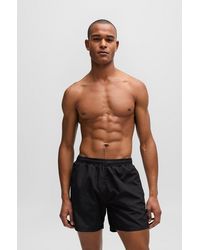 BOSS - Quick-drying Swim Shorts With Stripe And Logo - Lyst