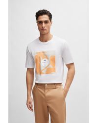 BOSS - Cotton-jersey Regular-fit T-shirt With Seasonal Artwork - Lyst