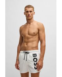 BOSS - Fully Lined Swim Shorts With Logo Print - Lyst