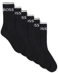 BOSS - Six-Pack Of Ribbed Short Socks - Lyst
