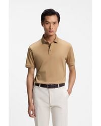 BOSS - Mercerised-Cotton Polo Shirt - Lyst