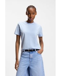 HUGO - Cotton-Jersey T-Shirt With Embroidered Script Logo - Lyst