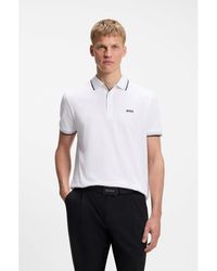 BOSS - Cotton Piqué Polo Shirt With Logo Details - Lyst