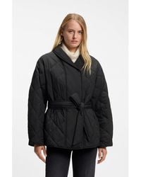 BOSS - Water-Repellent Padded Jacket With Shawl Collar - Lyst