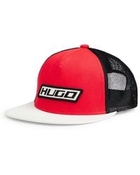 HUGO - Trucker Cap In Cotton Twill With Racing-inspired Details - Lyst