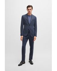 BOSS - Slim-fit Suit In Micro-patterned Performance Fabric - Lyst